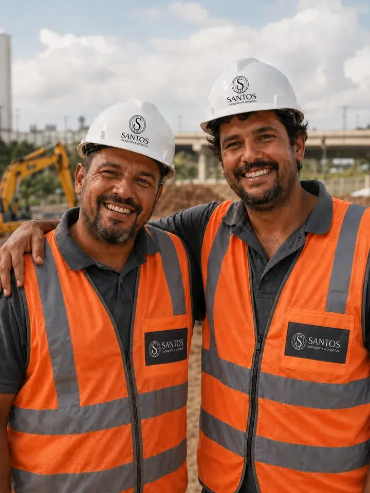 Equipe da Santos em canteiro de obras