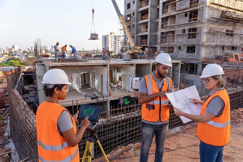 Controle geométrico em obra pela Santos