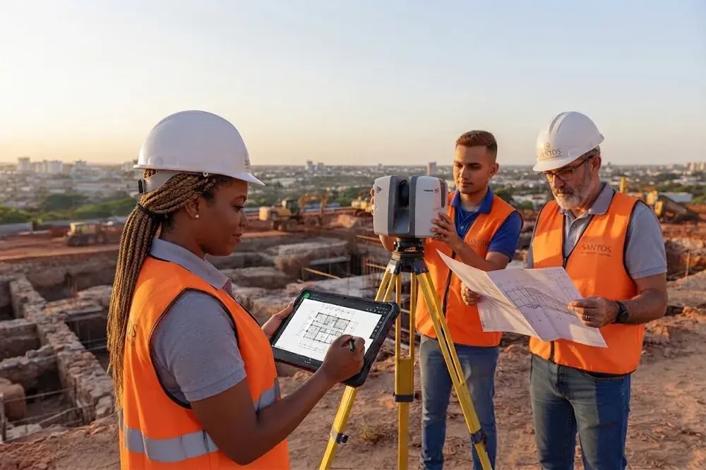 Laser Scanner 3D terrestre da Santos em levantamento